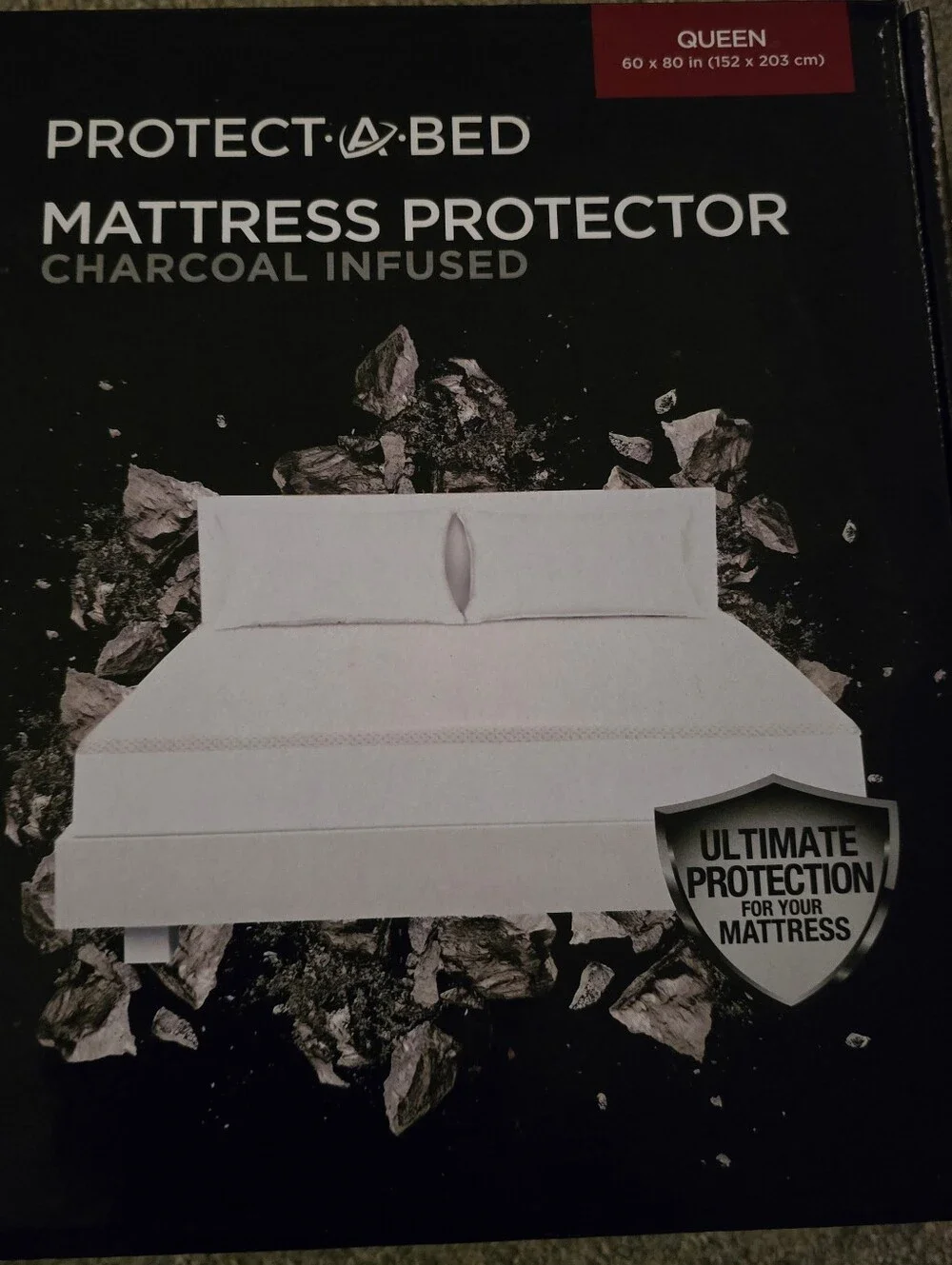 Mattress protector charcoal infused Queen new